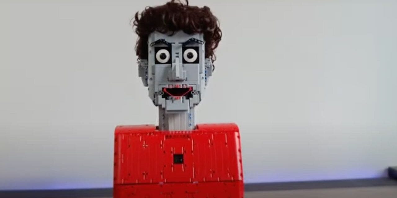 Would you want to chat with this creepy-looking Lego head powered by AI?